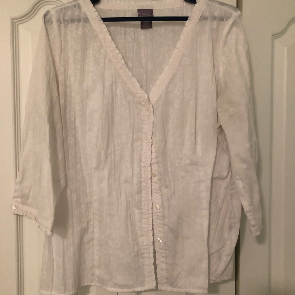 Button up blouse with flower detail